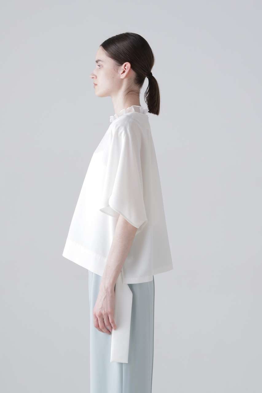 【アドーア/ADORE】のドライタッチジョーゼットブラウス 人気、トレンドファッション・服の通販 founy(ファニー) 　ファッション　Fashion　レディースファッション　Fashion for Women　トップス・カットソー　Cut & Sew Tops　シャツ・ブラウス・オフィスカジュアル　Elegant Blouses & Button-Ups　おすすめ　Recommended / Our Picks　ショート　Short, Short Length　スリーブ　Sleeve, Long Sleeve / Short Sleeve　セットアップ　Set-Up, Coordinated Outfit　ドレープ　Drape, Draping Fabric　ラッフル　Ruffle, Frill　新作・新入荷　New Arrivals / New In　other-3|ID: prp329100004960083 ipo3291000000037214287