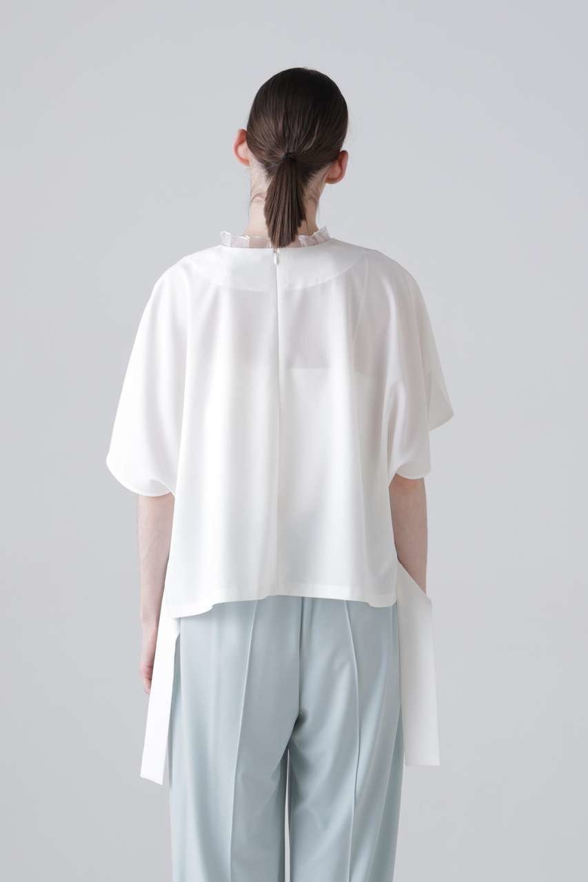 【アドーア/ADORE】のドライタッチジョーゼットブラウス 人気、トレンドファッション・服の通販 founy(ファニー) 　ファッション　Fashion　レディースファッション　Fashion for Women　トップス・カットソー　Cut & Sew Tops　シャツ・ブラウス・オフィスカジュアル　Elegant Blouses & Button-Ups　おすすめ　Recommended / Our Picks　ショート　Short, Short Length　スリーブ　Sleeve, Long Sleeve / Short Sleeve　セットアップ　Set-Up, Coordinated Outfit　ドレープ　Drape, Draping Fabric　ラッフル　Ruffle, Frill　新作・新入荷　New Arrivals / New In　other-4|ID: prp329100004960083 ipo3291000000037214288