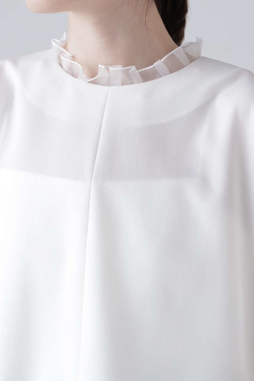 【アドーア/ADORE】のドライタッチジョーゼットブラウス 人気、トレンドファッション・服の通販 founy(ファニー) 　ファッション　Fashion　レディースファッション　Fashion for Women　トップス・カットソー　Cut & Sew Tops　シャツ・ブラウス・オフィスカジュアル　Elegant Blouses & Button-Ups　おすすめ　Recommended / Our Picks　ショート　Short, Short Length　スリーブ　Sleeve, Long Sleeve / Short Sleeve　セットアップ　Set-Up, Coordinated Outfit　ドレープ　Drape, Draping Fabric　ラッフル　Ruffle, Frill　新作・新入荷　New Arrivals / New In　other-5|ID: prp329100004960083 ipo3291000000037214289