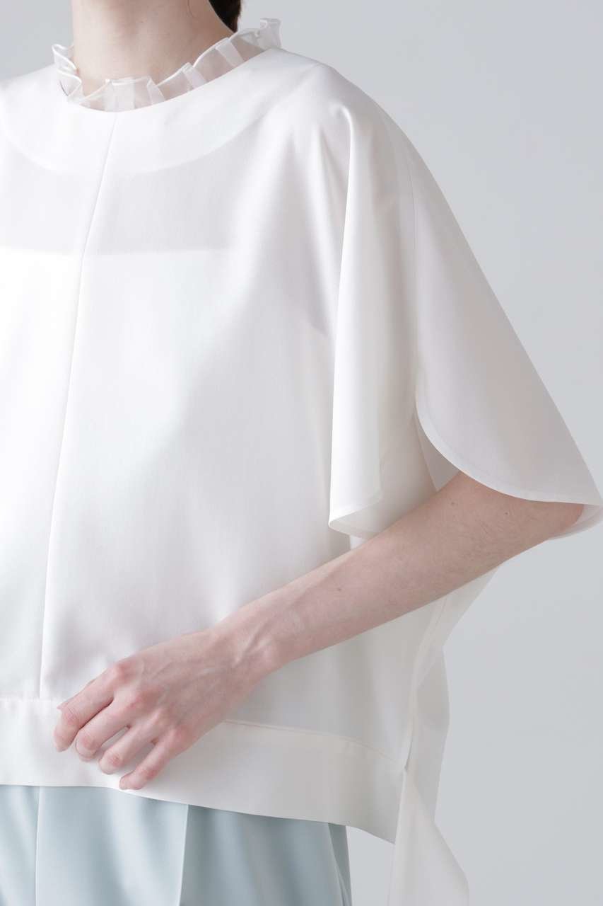 【アドーア/ADORE】のドライタッチジョーゼットブラウス 人気、トレンドファッション・服の通販 founy(ファニー) 　ファッション　Fashion　レディースファッション　Fashion for Women　トップス・カットソー　Cut & Sew Tops　シャツ・ブラウス・オフィスカジュアル　Elegant Blouses & Button-Ups　おすすめ　Recommended / Our Picks　ショート　Short, Short Length　スリーブ　Sleeve, Long Sleeve / Short Sleeve　セットアップ　Set-Up, Coordinated Outfit　ドレープ　Drape, Draping Fabric　ラッフル　Ruffle, Frill　新作・新入荷　New Arrivals / New In　other-7|ID: prp329100004960083 ipo3291000000037214291