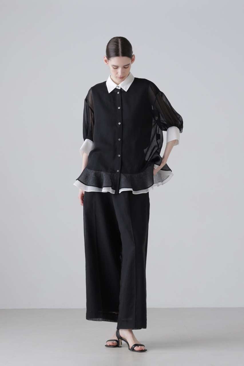 【アドーア/ADORE】のソフトオーガンジーブラウス 人気、トレンドファッション・服の通販 founy(ファニー) 　ファッション　Fashion　レディースファッション　Fashion for Women　トップス・カットソー　Cut & Sew Tops　シャツ・ブラウス・オフィスカジュアル　Elegant Blouses & Button-Ups　おすすめ　Recommended / Our Picks　ショート　Short, Short Length　スリーブ　Sleeve, Long Sleeve / Short Sleeve　セットアップ　Set-Up, Coordinated Outfit　ペプラム　Peplum, Flared Hem　新作・新入荷　New Arrivals / New In　other-2|ID: prp329100004960085 ipo3291000000037214304