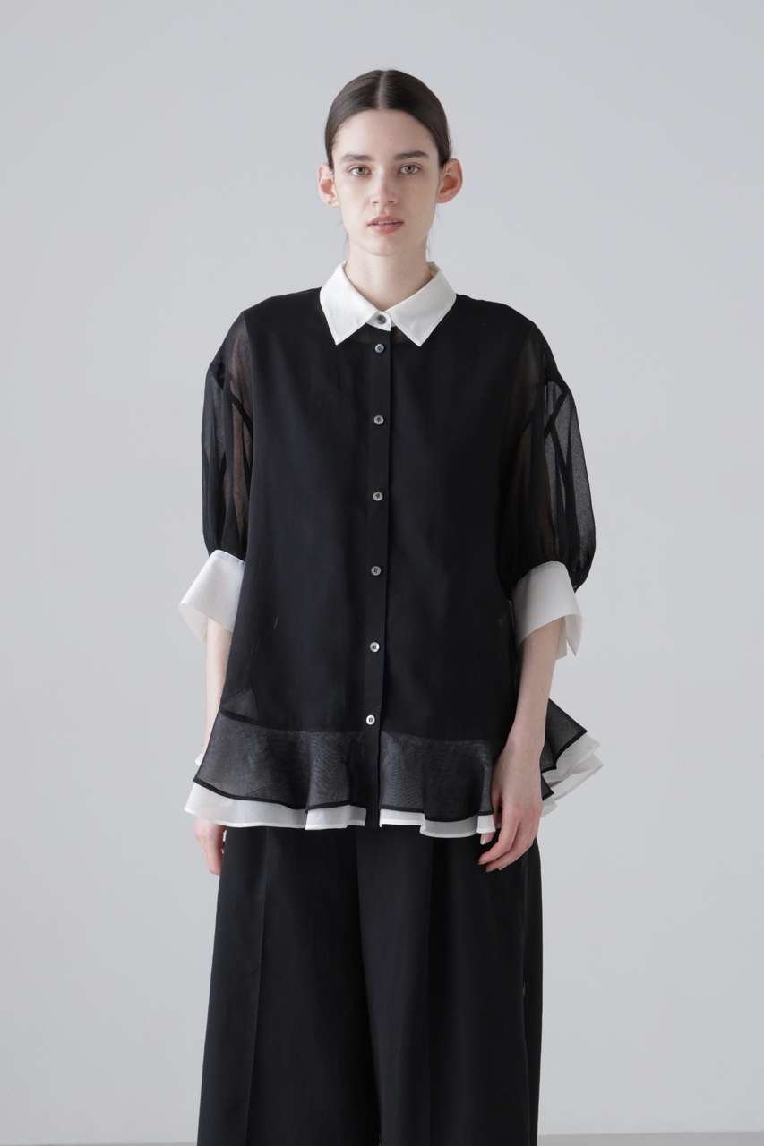 【アドーア/ADORE】のソフトオーガンジーブラウス 人気、トレンドファッション・服の通販 founy(ファニー) 　ファッション　Fashion　レディースファッション　Fashion for Women　トップス・カットソー　Cut & Sew Tops　シャツ・ブラウス・オフィスカジュアル　Elegant Blouses & Button-Ups　おすすめ　Recommended / Our Picks　ショート　Short, Short Length　スリーブ　Sleeve, Long Sleeve / Short Sleeve　セットアップ　Set-Up, Coordinated Outfit　ペプラム　Peplum, Flared Hem　新作・新入荷　New Arrivals / New In　other-3|ID: prp329100004960085 ipo3291000000037214305