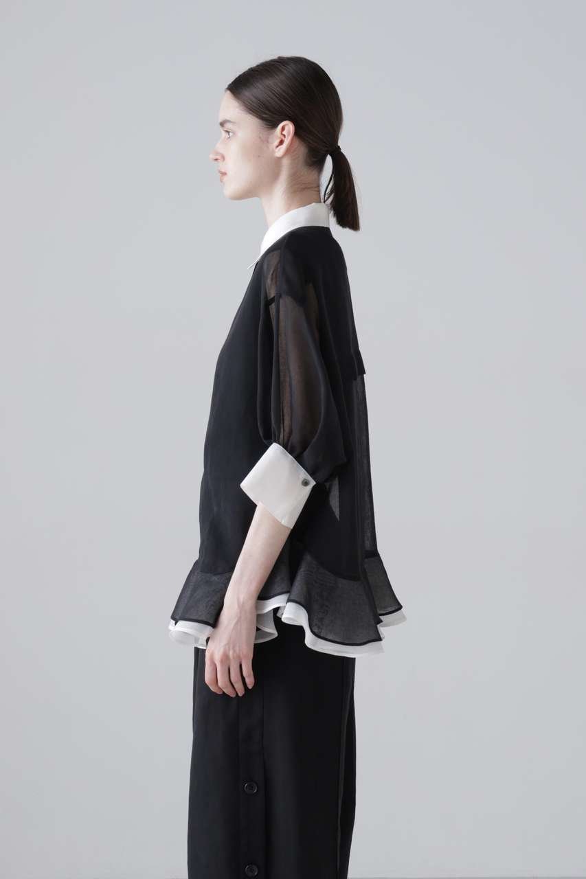 【アドーア/ADORE】のソフトオーガンジーブラウス 人気、トレンドファッション・服の通販 founy(ファニー) 　ファッション　Fashion　レディースファッション　Fashion for Women　トップス・カットソー　Cut & Sew Tops　シャツ・ブラウス・オフィスカジュアル　Elegant Blouses & Button-Ups　おすすめ　Recommended / Our Picks　ショート　Short, Short Length　スリーブ　Sleeve, Long Sleeve / Short Sleeve　セットアップ　Set-Up, Coordinated Outfit　ペプラム　Peplum, Flared Hem　新作・新入荷　New Arrivals / New In　other-4|ID: prp329100004960085 ipo3291000000037214306