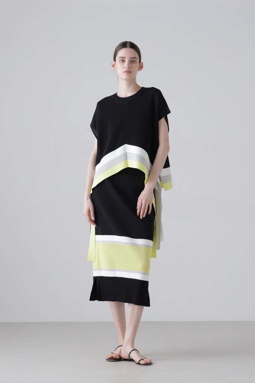 【アドーア/ADORE】のメッシュラインニットスカート 人気、トレンドファッション・服の通販 founy(ファニー) 　ファッション　Fashion　レディースファッション　Fashion for Women　スカート　Skirts　ロングスカート　Long Skirts / Maxi & Midi Skirts　シンプル　Simple, Minimal　セットアップ　Set-Up, Coordinated Outfit　ボーダー　Border, Stripe　メッシュ　Mesh, Net Fabric　ロング　Long, Long-Length　新作・新入荷　New Arrivals / New In　 other-1|ID: prp329100004960092 ipo3291000000037214348