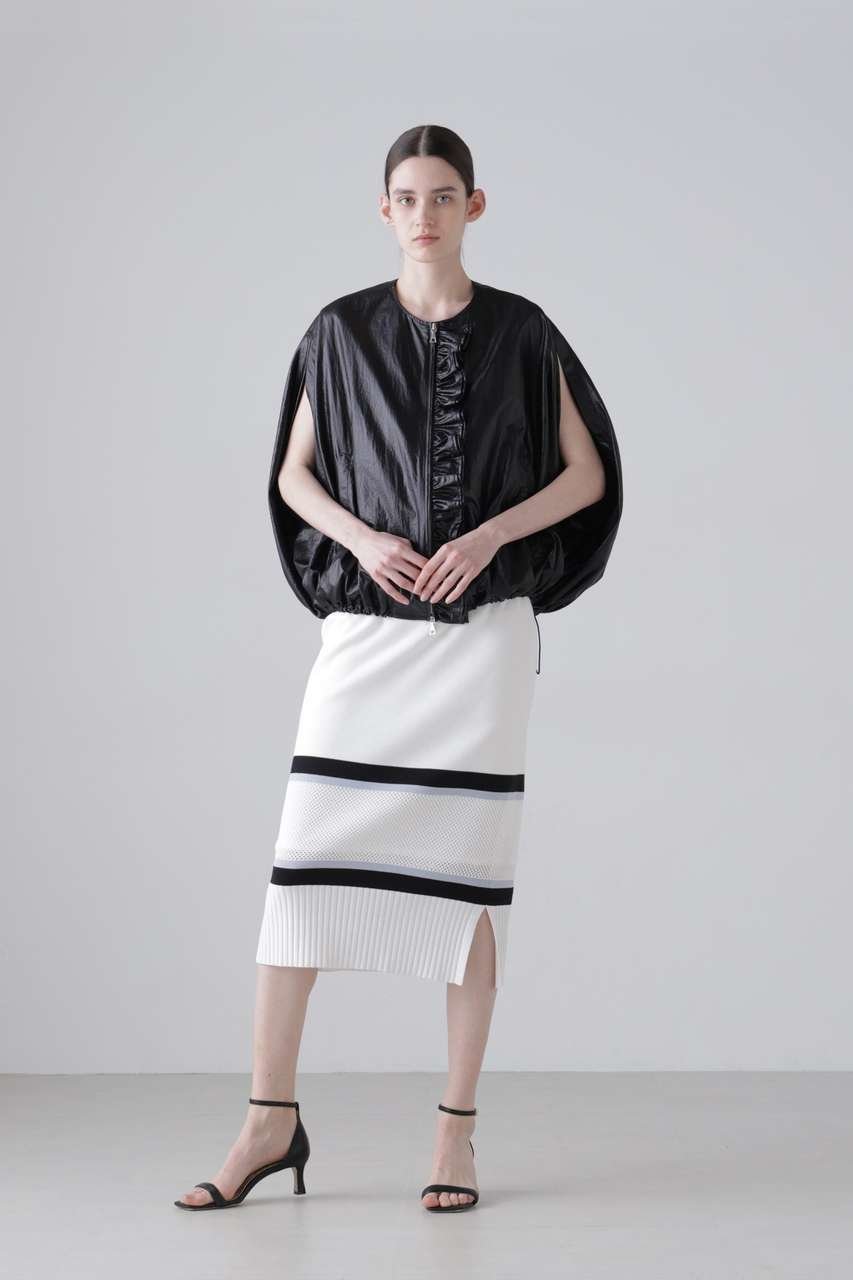 【アドーア/ADORE】のメッシュラインニットスカート インテリア・キッズ・メンズ・レディースファッション・服の通販 founy(ファニー) 　ファッション　Fashion　レディースファッション　Fashion for Women　スカート　Skirts　ロングスカート　Long Skirts / Maxi & Midi Skirts　シンプル　Simple, Minimal　セットアップ　Set-Up, Coordinated Outfit　ボーダー　Border, Stripe　メッシュ　Mesh, Net Fabric　ロング　Long, Long-Length　新作・新入荷　New Arrivals / New In　ホワイト|ID: prp329100004960092 ipo3291000000037214350