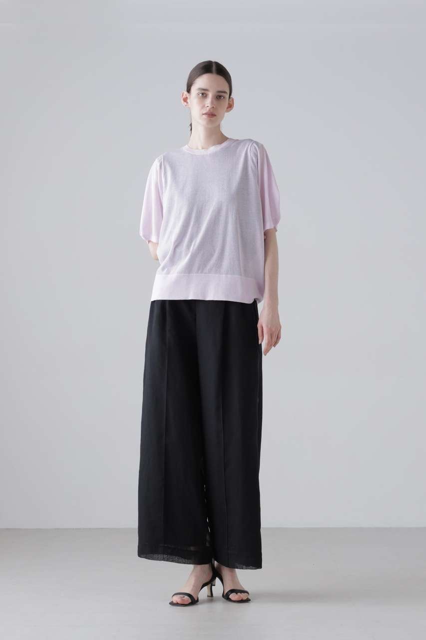 【アドーア/ADORE】のドライタッチコットンニット 人気、トレンドファッション・服の通販 founy(ファニー) 　ファッション　Fashion　レディースファッション　Fashion for Women　トップス・カットソー　Cut & Sew Tops　ニット　Knit Tops & Sweaters　カジュアルプルオーバー・ニットトップス　Pullovers & Knit Tops / Casual Pullovers　スリーブ　Sleeve, Long Sleeve / Short Sleeve　リボン　Ribbon, Bow　半袖　Short Sleeve, Half Sleeve　新作・新入荷　New Arrivals / New In　other-2|ID: prp329100004960094 ipo3291000000037214366