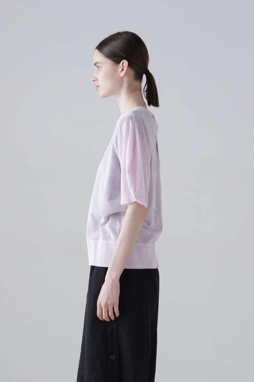 【アドーア/ADORE】のドライタッチコットンニット 人気、トレンドファッション・服の通販 founy(ファニー) 　ファッション　Fashion　レディースファッション　Fashion for Women　トップス・カットソー　Cut & Sew Tops　ニット　Knit Tops & Sweaters　カジュアルプルオーバー・ニットトップス　Pullovers & Knit Tops / Casual Pullovers　スリーブ　Sleeve, Long Sleeve / Short Sleeve　リボン　Ribbon, Bow　半袖　Short Sleeve, Half Sleeve　新作・新入荷　New Arrivals / New In　other-4|ID: prp329100004960094 ipo3291000000037214368