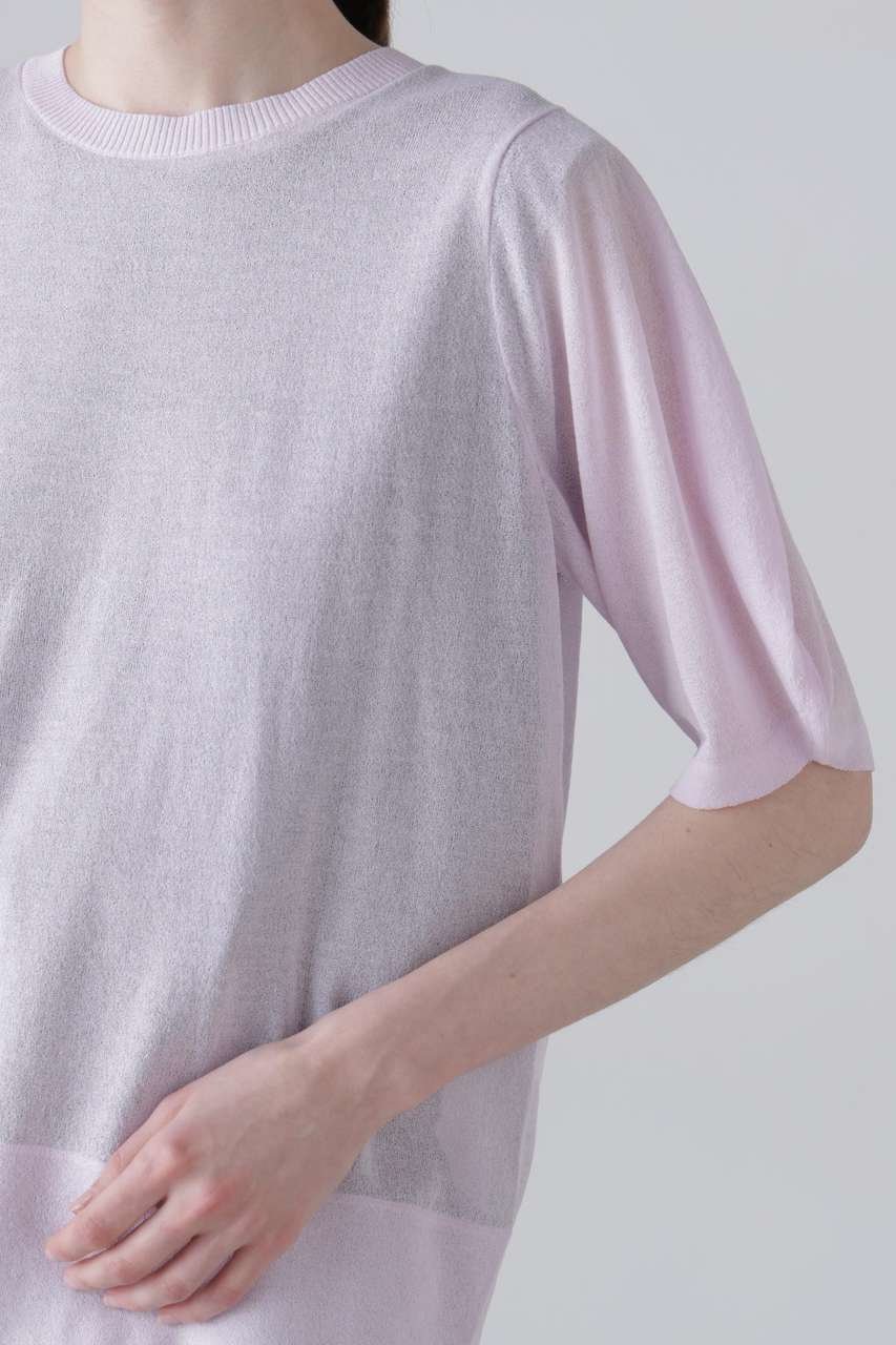 【アドーア/ADORE】のドライタッチコットンニット 人気、トレンドファッション・服の通販 founy(ファニー) 　ファッション　Fashion　レディースファッション　Fashion for Women　トップス・カットソー　Cut & Sew Tops　ニット　Knit Tops & Sweaters　カジュアルプルオーバー・ニットトップス　Pullovers & Knit Tops / Casual Pullovers　スリーブ　Sleeve, Long Sleeve / Short Sleeve　リボン　Ribbon, Bow　半袖　Short Sleeve, Half Sleeve　新作・新入荷　New Arrivals / New In　other-7|ID: prp329100004960094 ipo3291000000037214371