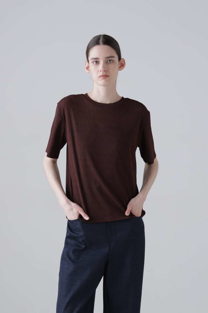 【アドーア/ADORE】のドライテレコ インテリア・キッズ・メンズ・レディースファッション・服の通販 founy(ファニー) 　ファッション　Fashion　レディースファッション　Fashion for Women　トップス・カットソー　Cut & Sew Tops　シャツ・ブラウス・オフィスカジュアル　Elegant Blouses & Button-Ups　ロングTシャツ・Tシャツ　Longline T-Shirts & Tees　カットソー・ベーシックTシャツ　Cut-and-Sewn Tops / Stretch Tees & Basics　インナー　Innerwear　カットソー　Cut and Sewn Top　ショート　Short, Short Length　シンプル　Simple, Minimal　スリーブ　Sleeve, Long Sleeve / Short Sleeve　テレコ　Ribbed, Rib Stitch　新作・新入荷　New Arrivals / New In　ブラウン|ID: prp329100004960098 ipo3291000000037214400