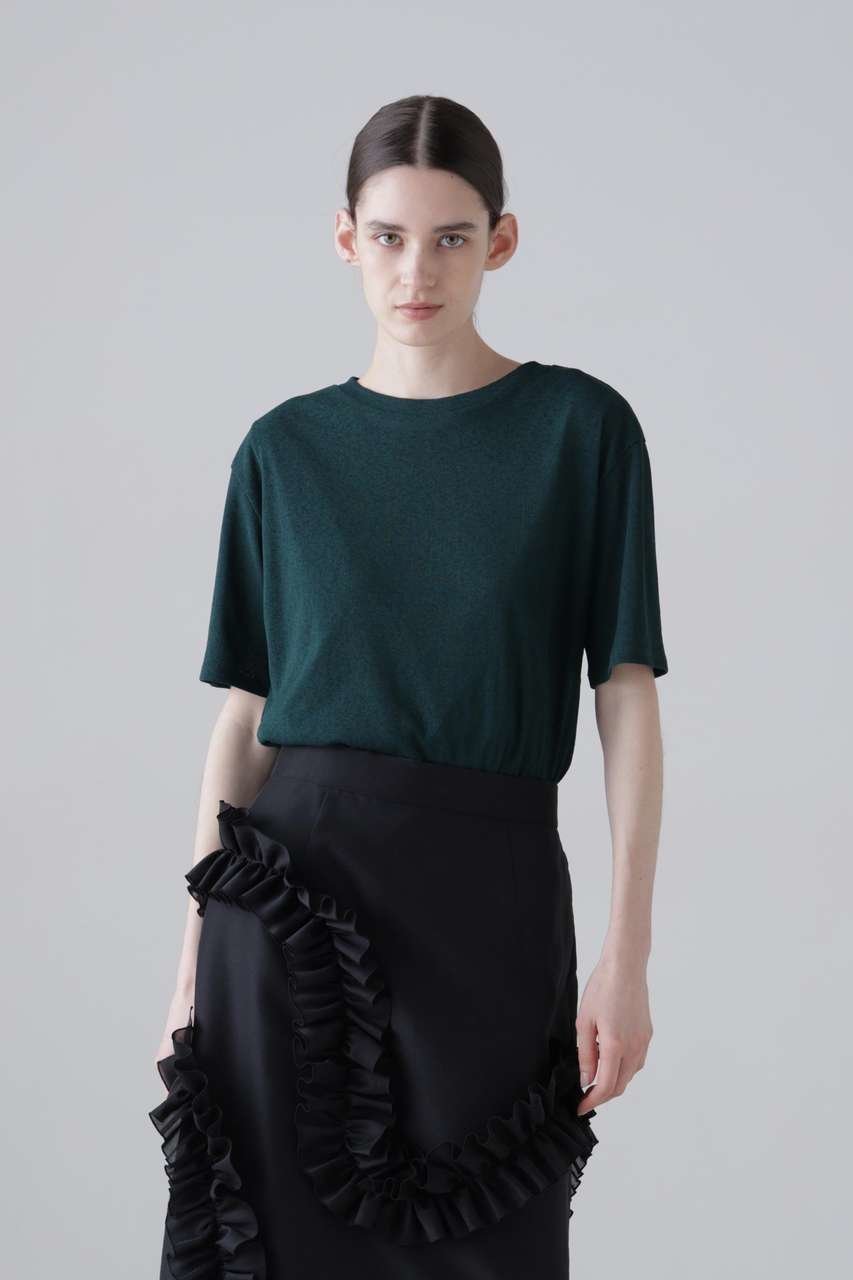 【アドーア/ADORE】のドライテレコ インテリア・キッズ・メンズ・レディースファッション・服の通販 founy(ファニー) 　ファッション　Fashion　レディースファッション　Fashion for Women　トップス・カットソー　Cut & Sew Tops　シャツ・ブラウス・オフィスカジュアル　Elegant Blouses & Button-Ups　ロングTシャツ・Tシャツ　Longline T-Shirts & Tees　カットソー・ベーシックTシャツ　Cut-and-Sewn Tops / Stretch Tees & Basics　インナー　Innerwear　カットソー　Cut and Sewn Top　ショート　Short, Short Length　シンプル　Simple, Minimal　スリーブ　Sleeve, Long Sleeve / Short Sleeve　テレコ　Ribbed, Rib Stitch　新作・新入荷　New Arrivals / New In　グリーン|ID: prp329100004960098 ipo3291000000037214401