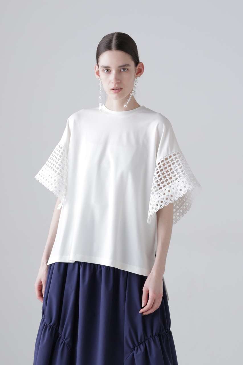 【アドーア/ADORE】のマットポンチトップス インテリア・キッズ・メンズ・レディースファッション・服の通販 founy(ファニー) 　ファッション　Fashion　レディースファッション　Fashion for Women　トップス・カットソー　Cut & Sew Tops　シャツ・ブラウス・オフィスカジュアル　Elegant Blouses & Button-Ups　ロングTシャツ・Tシャツ　Longline T-Shirts & Tees　カットソー・ベーシックTシャツ　Cut-and-Sewn Tops / Stretch Tees & Basics　おすすめ　Recommended / Our Picks　ショート　Short, Short Length　スリーブ　Sleeve, Long Sleeve / Short Sleeve　セットアップ　Set-Up, Coordinated Outfit　リラックス　Relax, Relaxed Fit　レース　Lace, Lace Fabric　エレガント 上品　Elegant　新作・新入荷　New Arrivals / New In　ホワイト|ID: prp329100004960099 ipo3291000000037214409