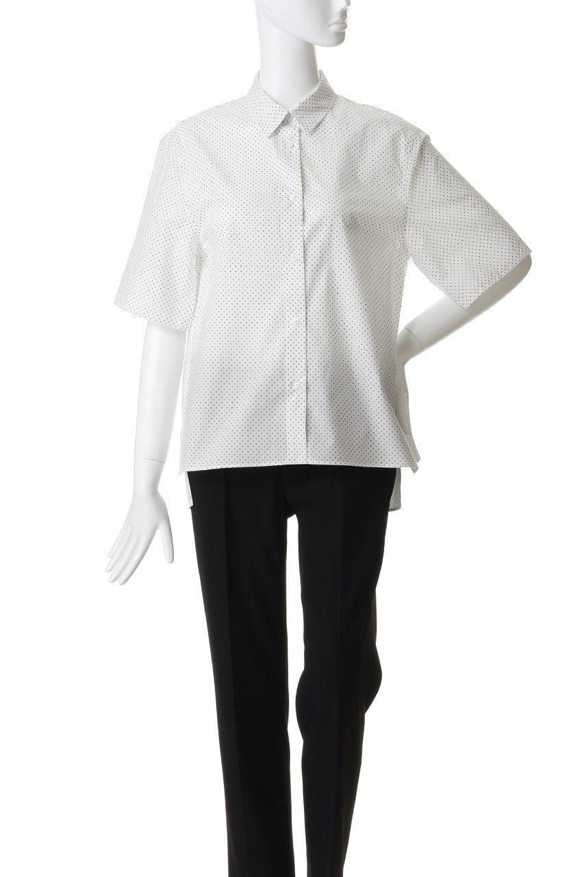 【マイ ウィークネス/MY WEAKNESS】のSigrid Dot Shirt 人気、トレンドファッション・服の通販 founy(ファニー) 　ファッション　Fashion　レディースファッション　Fashion for Women　トップス・カットソー　Cut & Sew Tops　シャツ・ブラウス・オフィスカジュアル　Elegant Blouses & Button-Ups　ロングTシャツ・Tシャツ　Longline T-Shirts & Tees　ショート　Short, Short Length　シンプル　Simple, Minimal　スリーブ　Sleeve, Long Sleeve / Short Sleeve　ドット　Polka Dot, Dot Pattern　エレガント 上品　Elegant　半袖　Short Sleeve, Half Sleeve　新作・新入荷　New Arrivals / New In　other-2|ID: prp329100004960107 ipo3291000000037214480