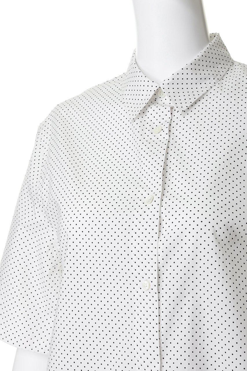 【マイ ウィークネス/MY WEAKNESS】のSigrid Dot Shirt 人気、トレンドファッション・服の通販 founy(ファニー) 　ファッション　Fashion　レディースファッション　Fashion for Women　トップス・カットソー　Cut & Sew Tops　シャツ・ブラウス・オフィスカジュアル　Elegant Blouses & Button-Ups　ロングTシャツ・Tシャツ　Longline T-Shirts & Tees　ショート　Short, Short Length　シンプル　Simple, Minimal　スリーブ　Sleeve, Long Sleeve / Short Sleeve　ドット　Polka Dot, Dot Pattern　エレガント 上品　Elegant　半袖　Short Sleeve, Half Sleeve　新作・新入荷　New Arrivals / New In　other-5|ID: prp329100004960107 ipo3291000000037214483