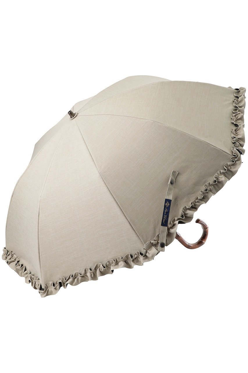 【その他のブランド/Other】の【日傘】フリル 2段折りたたみ 曲がり手元(手元竹/傘袋付) 【50cm】 人気、トレンドファッション・服の通販 founy(ファニー) 　ファッション　Fashion　レディースファッション　Fashion for Women　レイングッズ・傘・晴雨兼用傘　Umbrellas & Rain Gear　エレガント 上品　Elegant　オケージョン　Occasion Wear　コンパクト　Compact, Small Size　ハンカチ　Handkerchief, Hanky　フィット　Fit, Slim Fit　フリル　Frill, Ruffle　傘　Umbrella, Parasol　夏　Summer　帽子　Hat, Headwear　新作・新入荷　New Arrivals / New In　旅行　Travel　日傘　Parasol, UV Umbrella　時計　Watch, Wristwatch　 other-1|ID: prp329100004960147 ipo3291000000037214796