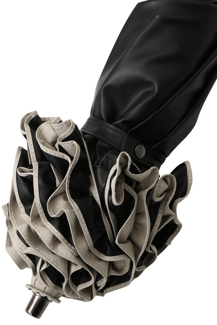 【その他のブランド/Other】の【日傘】フリル 2段折りたたみ 曲がり手元(手元竹/傘袋付) 【50cm】 人気、トレンドファッション・服の通販 founy(ファニー) 　ファッション　Fashion　レディースファッション　Fashion for Women　レイングッズ・傘・晴雨兼用傘　Umbrellas & Rain Gear　エレガント 上品　Elegant　オケージョン　Occasion Wear　コンパクト　Compact, Small Size　ハンカチ　Handkerchief, Hanky　フィット　Fit, Slim Fit　フリル　Frill, Ruffle　傘　Umbrella, Parasol　夏　Summer　帽子　Hat, Headwear　新作・新入荷　New Arrivals / New In　旅行　Travel　日傘　Parasol, UV Umbrella　時計　Watch, Wristwatch　other-3|ID: prp329100004960147 ipo3291000000037214799