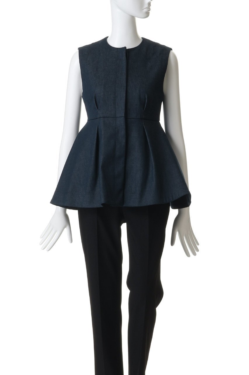 【サードマガジン/THIRD MAGAZINE】のデニムライクペプラムブラウス 人気、トレンドファッション・服の通販 founy(ファニー) 　ファッション　Fashion　レディースファッション　Fashion for Women　トップス・カットソー　Cut & Sew Tops　キャミソール&ノースリーブ　Camisoles & Sleeveless Tops　シャツ・ブラウス・オフィスカジュアル　Elegant Blouses & Button-Ups　ノースリーブ　Sleeveless, No-Sleeve　ペプラム　Peplum, Flared Hem　新作・新入荷　New Arrivals / New In　other-2|ID: prp329100004960165 ipo3291000000037214934