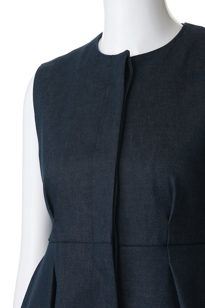 【サードマガジン/THIRD MAGAZINE】のデニムライクペプラムブラウス 人気、トレンドファッション・服の通販 founy(ファニー) 　ファッション　Fashion　レディースファッション　Fashion for Women　トップス・カットソー　Cut & Sew Tops　キャミソール&ノースリーブ　Camisoles & Sleeveless Tops　シャツ・ブラウス・オフィスカジュアル　Elegant Blouses & Button-Ups　ノースリーブ　Sleeveless, No-Sleeve　ペプラム　Peplum, Flared Hem　新作・新入荷　New Arrivals / New In　other-5|ID: prp329100004960165 ipo3291000000037214937