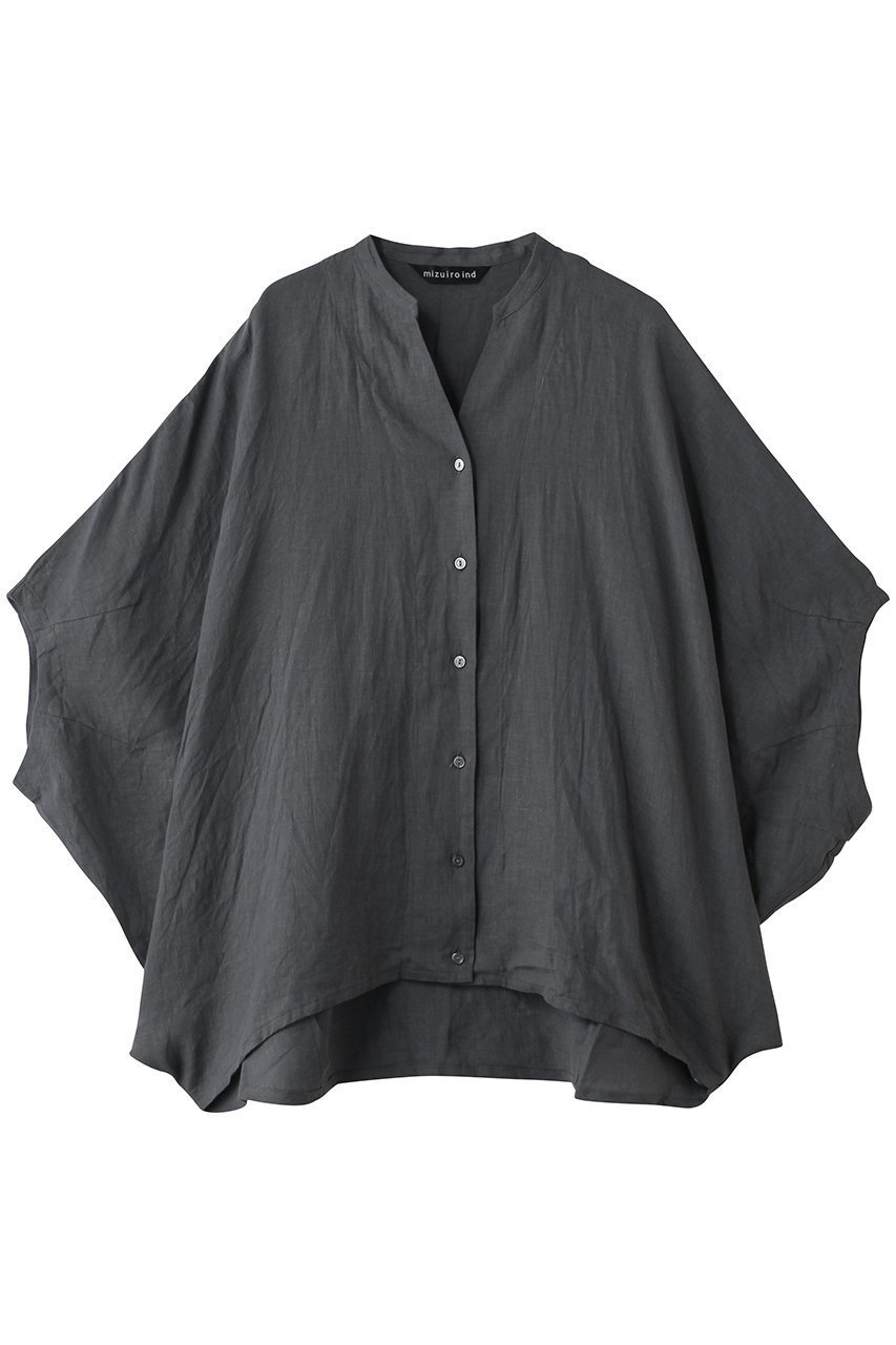 【ミズイロ インド/mizuiro ind】のlinen stand collar cocoon shirt シャツ インテリア・キッズ・メンズ・レディースファッション・服の通販 founy(ファニー) 　ファッション　Fashion　レディースファッション　Fashion for Women　トップス・カットソー　Cut & Sew Tops　シャツ・ブラウス・オフィスカジュアル　Elegant Blouses & Button-Ups　サマー　Summer, Summer Style　シアー　Sheer, See-Through　ショート　Short, Short Length　スタンド　Stand Collar, Upright Stand　スリーブ　Sleeve, Long Sleeve / Short Sleeve　リネン　Linen, Linen Fabric　新作・新入荷　New Arrivals / New In　c.grayA|ID: prp329100004960166 ipo3291000000037214941