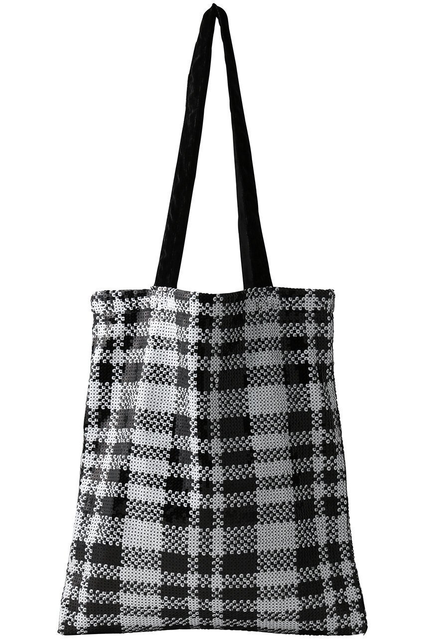 【ウーア/Uhr】の【ELLE SHOP限定】Mono Sequin Check トートバッグ 人気、トレンドファッション・服の通販 founy(ファニー) 　ファッション　Fashion　レディースファッション　Fashion for Women　バッグ　Bags　スパンコール　Sequins, Sequin Embellishment　チェック　Check, Plaid, Tartan　ビッグ　Big, Oversized　モノトーン　Monotone, Black and White　リュクス　Luxury, Elegant, High-End, Chic　ビジネス 仕事 通勤　Business / Work / Commuting　新作・新入荷　New Arrivals / New In　other-3|ID: prp329100004960172 ipo3291000000037214990