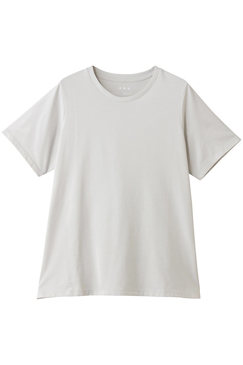 【スリー ドッツ/three dots】のパウダリーコットン ベーシックTシャツ インテリア・キッズ・メンズ・レディースファッション・服の通販 founy(ファニー) 　ファッション　Fashion　レディースファッション　Fashion for Women　トップス・カットソー　Cut & Sew Tops　シャツ・ブラウス・オフィスカジュアル　Elegant Blouses & Button-Ups　ロングTシャツ・Tシャツ　Longline T-Shirts & Tees　カットソー・ベーシックTシャツ　Cut-and-Sewn Tops / Stretch Tees & Basics　なめらか　Smooth, Silky Texture　インナー　Innerwear　ショート　Short, Short Length　ジャケット　Jacket, Outerwear　スリーブ　Sleeve, Long Sleeve / Short Sleeve　フィット　Fit, Slim Fit　ベーシック　Basic, Essential　夏　Summer　新作・新入荷　New Arrivals / New In　アイスグレー|ID: prp329100004960180 ipo3291000000037215044
