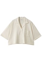 【スリー ドッツ/three dots】のダブルニットスーピマ クロップドシャツ エクリュ|ID: prp329100004960187 ipo3291000000037215091