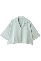 【スリー ドッツ/three dots】のダブルニットスーピマ クロップドシャツ ペールミント|ID: prp329100004960187 ipo3291000000037215092