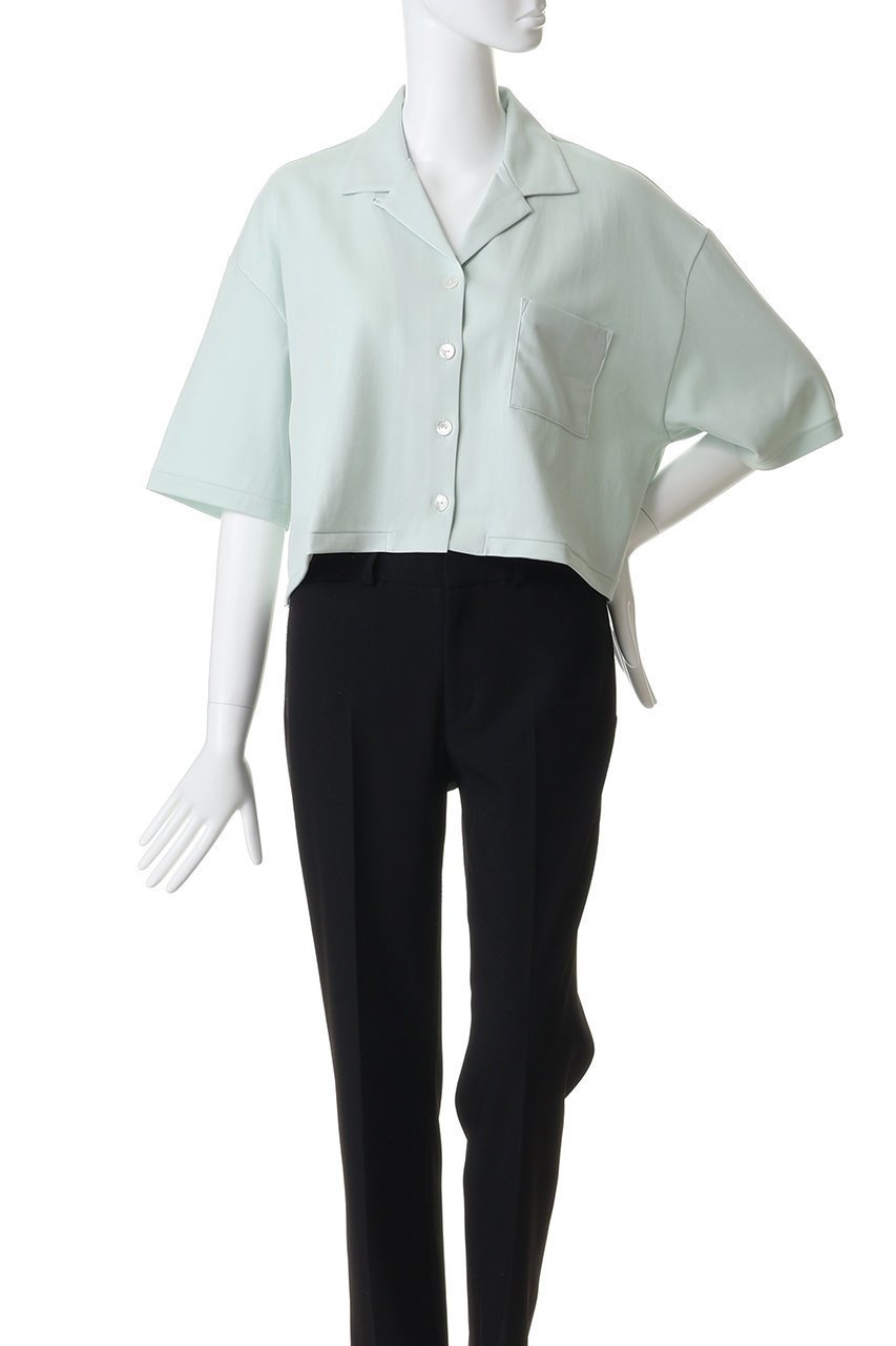 【スリー ドッツ/three dots】のダブルニットスーピマ クロップドシャツ 人気、トレンドファッション・服の通販 founy(ファニー) 　ファッション　Fashion　レディースファッション　Fashion for Women　トップス・カットソー　Cut & Sew Tops　ニット　Knit Tops & Sweaters　シャツ・ブラウス・オフィスカジュアル　Elegant Blouses & Button-Ups　クロップド　Cropped, Short Length　ショルダー　Shoulder, Shoulder Strap　ショート　Short, Short Length　スリーブ　Sleeve, Long Sleeve / Short Sleeve　ダブル　Double, Double-Breasted　ドロップ　Drop Shoulder, Dropped Style　バランス　Balance, Style Balance　フレア　Flare, Flared　新作・新入荷　New Arrivals / New In　other-2|ID: prp329100004960187 ipo3291000000037215093