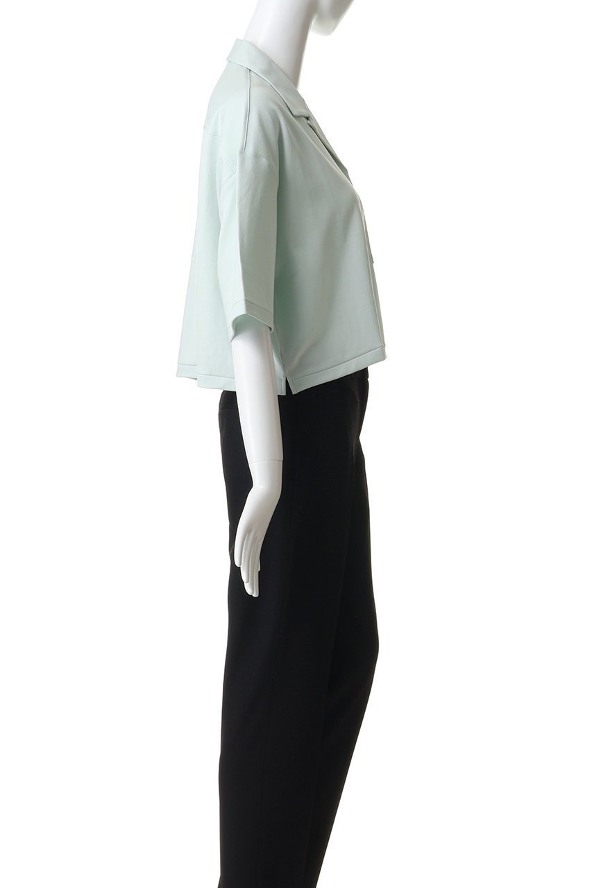 【スリー ドッツ/three dots】のダブルニットスーピマ クロップドシャツ 人気、トレンドファッション・服の通販 founy(ファニー) 　ファッション　Fashion　レディースファッション　Fashion for Women　トップス・カットソー　Cut & Sew Tops　ニット　Knit Tops & Sweaters　シャツ・ブラウス・オフィスカジュアル　Elegant Blouses & Button-Ups　クロップド　Cropped, Short Length　ショルダー　Shoulder, Shoulder Strap　ショート　Short, Short Length　スリーブ　Sleeve, Long Sleeve / Short Sleeve　ダブル　Double, Double-Breasted　ドロップ　Drop Shoulder, Dropped Style　バランス　Balance, Style Balance　フレア　Flare, Flared　新作・新入荷　New Arrivals / New In　other-3|ID: prp329100004960187 ipo3291000000037215094