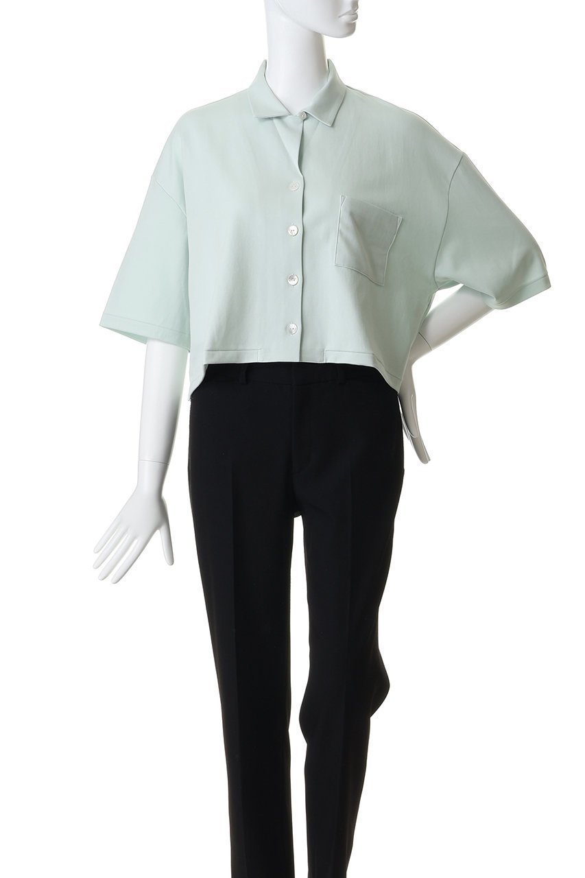 【スリー ドッツ/three dots】のダブルニットスーピマ クロップドシャツ 人気、トレンドファッション・服の通販 founy(ファニー) 　ファッション　Fashion　レディースファッション　Fashion for Women　トップス・カットソー　Cut & Sew Tops　ニット　Knit Tops & Sweaters　シャツ・ブラウス・オフィスカジュアル　Elegant Blouses & Button-Ups　クロップド　Cropped, Short Length　ショルダー　Shoulder, Shoulder Strap　ショート　Short, Short Length　スリーブ　Sleeve, Long Sleeve / Short Sleeve　ダブル　Double, Double-Breasted　ドロップ　Drop Shoulder, Dropped Style　バランス　Balance, Style Balance　フレア　Flare, Flared　新作・新入荷　New Arrivals / New In　other-6|ID: prp329100004960187 ipo3291000000037215097