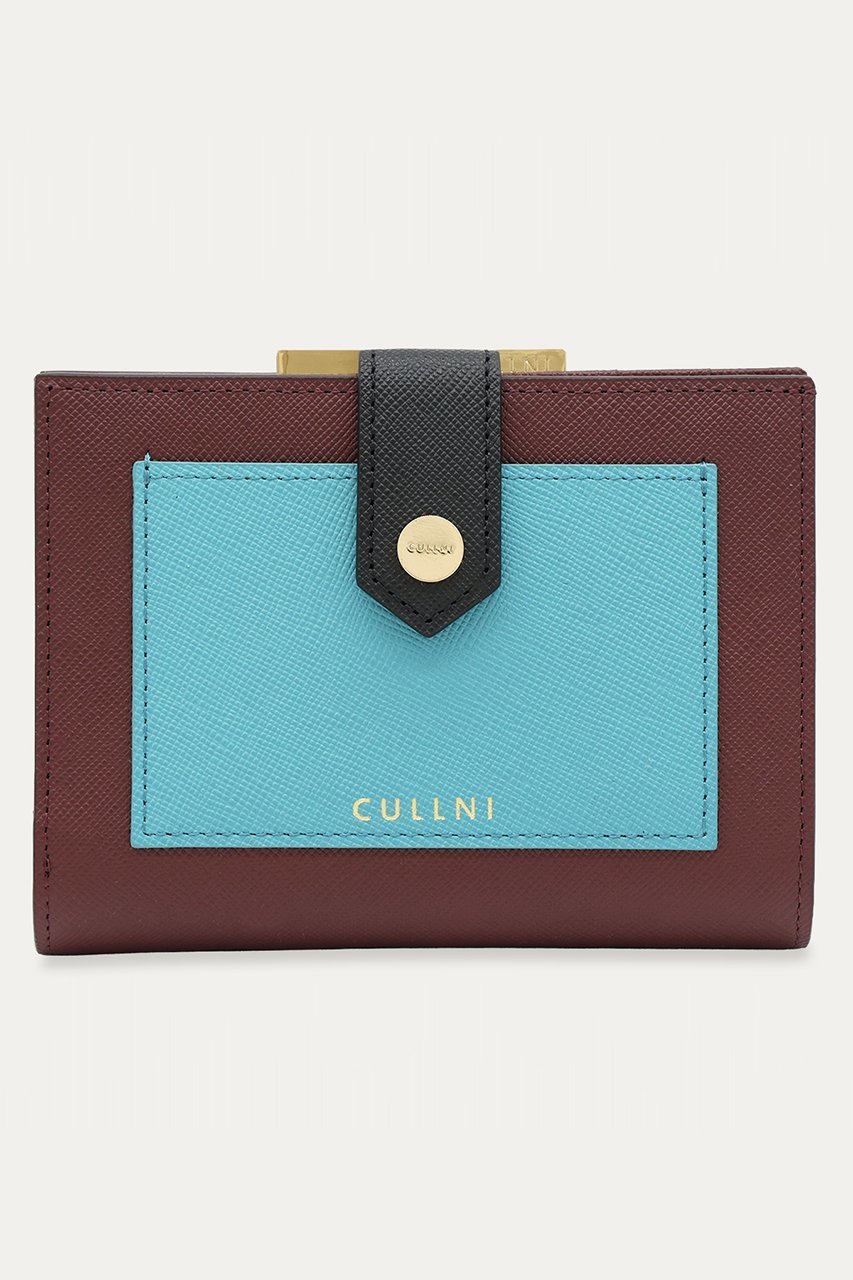 【クルニ/CULLNI】のLeather Combination ポケット クラスプ ウォレット インテリア・キッズ・メンズ・レディースファッション・服の通販 founy(ファニー) 　ファッション　Fashion　レディースファッション　Fashion for Women　ミニ財布・二つ折り財布　Wallets & Card Cases　ユニセックス　Unisex, Genderless　ウォレット　Wallet　ボックス　Boxy, Box Shape　ポケット　Pocket, Pocket Detail　エレガント 上品　Elegant　切替　Switching, Contrast Panel　新作・新入荷　New Arrivals / New In　財布　Wallet, Purse　バーガンディー×ブルーグリーン|ID: prp329100004960188 ipo3291000000037215101