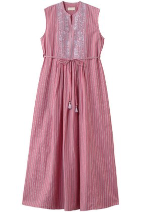 【ヌキテパ/NE QUITTEZ PAS】のPoplin Stripe Flower Embroidery ノースリーブドレス 大人の最旬トレンドファッション＆コーディネート founy(ファウニー) ファッション Fashion レディースファッション Fashion for Women ワンピース Dresses フォーマル・パーティードレス・結婚式用ドレス Elegant & Casual Dresses チュニック Tunic Tops & Dresses オケージョン Occasion Wear ギャザー Gathered, Ruffled ストライプ Stripe, Striped Pattern チュニック Tunic, Long Top ドレス Dress, One-Piece ノースリーブ Sleeveless, No-Sleeve ヨーク Yoke, Yoke Design ロング Long, Long-Length 夏 Summer 新作・新入荷 New Arrivals / New In |ID:prp329100004963279