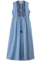 【ヌキテパ/NE QUITTEZ PAS】のPoplin Stripe Flower Embroidery ノースリーブドレス 大人の最旬トレンドファッション＆コーディネート founy(ファウニー) ファッション Fashion レディースファッション Fashion for Women ワンピース Dresses フォーマル・パーティードレス・結婚式用ドレス Elegant & Casual Dresses チュニック Tunic Tops & Dresses オケージョン Occasion Wear ギャザー Gathered, Ruffled ストライプ Stripe, Striped Pattern チュニック Tunic, Long Top ドレス Dress, One-Piece ノースリーブ Sleeveless, No-Sleeve ヨーク Yoke, Yoke Design ロング Long, Long-Length 夏 Summer 新作・新入荷 New Arrivals / New In thumbnail ブルー|ID: prp329100004963279 ipo3291000000037233567