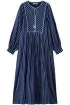 【ヌキテパ/NE QUITTEZ PAS】のCotton Voile Stripe ギャザードレス 大人の最旬トレンドファッション＆コーディネート founy(ファウニー) ファッション Fashion レディースファッション Fashion for Women ワンピース Dresses フォーマル・パーティードレス・結婚式用ドレス Elegant & Casual Dresses チュニック Tunic Tops & Dresses エスニック Ethnic Style ギャザー Gathered, Ruffled ストライプ Stripe, Striped Pattern チュニック Tunic, Long Top ドレス Dress, One-Piece モダン Modern, Contemporary ロング Long, Long-Length 今季 This Season, Current Season 夏 Summer 新作・新入荷 New Arrivals / New In thumbnail ネイビー|ID: prp329100004963280 ipo3291000000037233576