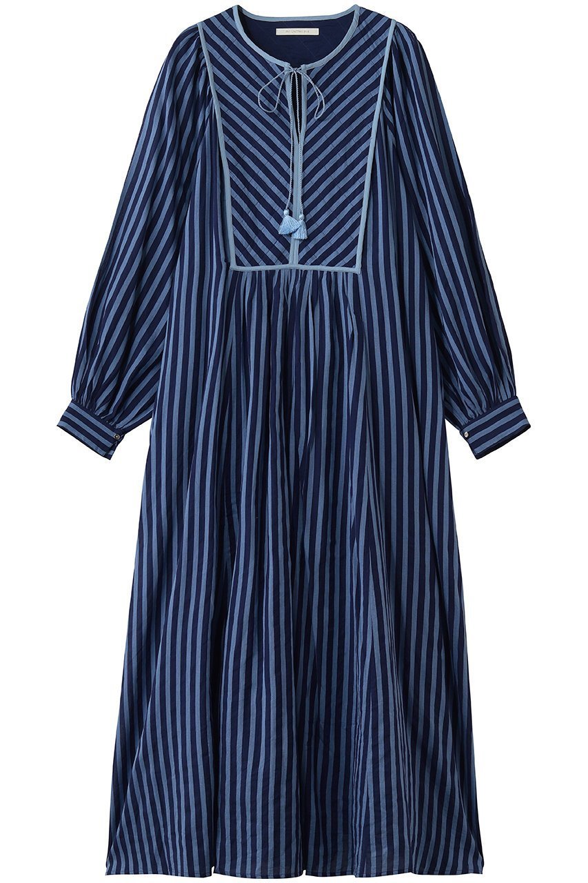 【ヌキテパ/NE QUITTEZ PAS】のCotton Voile Stripe ギャザードレス インテリア・キッズ・メンズ・レディースファッション・服の通販 founy(ファニー) 　ファッション　Fashion　レディースファッション　Fashion for Women　ワンピース　Dresses　フォーマル・パーティードレス・結婚式用ドレス　Elegant & Casual Dresses　チュニック　Tunic Tops & Dresses　エスニック　Ethnic Style　ギャザー　Gathered, Ruffled　ストライプ　Stripe, Striped Pattern　チュニック　Tunic, Long Top　ドレス　Dress, One-Piece　モダン　Modern, Contemporary　ロング　Long, Long-Length　今季　This Season, Current Season　夏　Summer　新作・新入荷　New Arrivals / New In　ネイビー|ID: prp329100004963280 ipo3291000000037233576