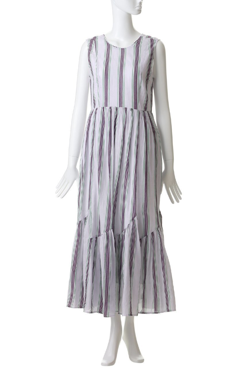 【ヌキテパ/NE QUITTEZ PAS】のCotton Voile Stripe ノースリーブ スラント パネル ドレス 大人の最旬トレンドファッション＆コーディネート founy(ファウニー) 　ファッション　Fashion　レディースファッション　Fashion for Women　ワンピース　Dresses　フォーマル・パーティードレス・結婚式用ドレス　Elegant & Casual Dresses　チュニック　Tunic Tops & Dresses　ストライプ　Stripe, Striped Pattern　チュニック　Tunic, Long Top　ドレス　Dress, One-Piece　ノースリーブ　Sleeveless, No-Sleeve　モダン　Modern, Contemporary　リゾート　Resort, Vacation Style　ロング　Long, Long-Length　夏　Summer　新作・新入荷　New Arrivals / New In　other-2|ID: prp329100004963281 ipo3291000000037233585