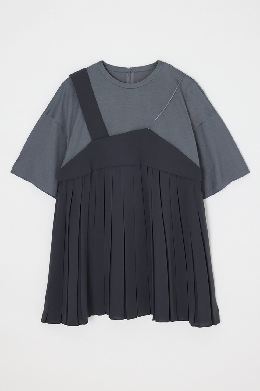 【エンフォルド/ENFOLD】の【5/1 12:00販売開始】LAYERED PLEATS PULLOVER インテリア・キッズ・メンズ・レディースファッション・服の通販 founy(ファニー) 　ファッション　Fashion　レディースファッション　Fashion for Women　トップス・カットソー　Cut & Sew Tops　シャツ・ブラウス・オフィスカジュアル　Elegant Blouses & Button-Ups　ロングTシャツ・Tシャツ　Longline T-Shirts & Tees　カジュアルプルオーバー・ニットトップス　Pullovers & Knit Tops / Casual Pullovers　カットソー・ベーシックTシャツ　Cut-and-Sewn Tops / Stretch Tees & Basics　アシンメトリー　Asymmetrical Style　キャミソール　Camisole, Spaghetti Strap Top　ショート　Short, Short Length　ストレッチ　Stretch, Stretchy Fabric　スリーブ　Sleeve, Long Sleeve / Short Sleeve　フォルム　Silhouette, Form　プリーツ　Pleats, Pleated　エレガント 上品　Elegant　新作・新入荷　New Arrivals / New In　ダークグレー|ID: prp329100004963288 ipo3291000000037233633