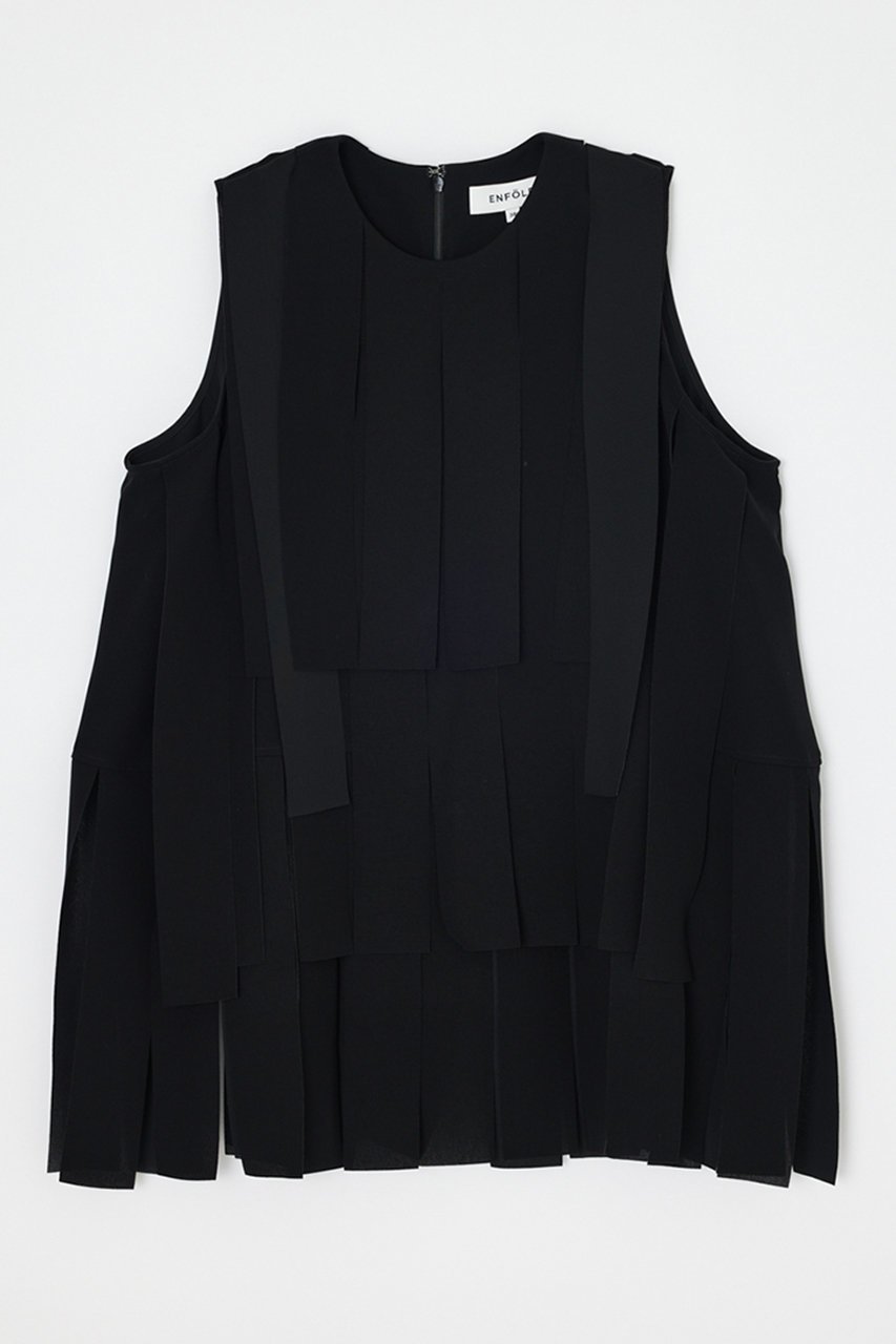 【エンフォルド/ENFOLD】の【5/1 12:00販売開始】SHREDDER TANK-TOP インテリア・キッズ・メンズ・レディースファッション・服の通販 founy(ファニー) 　ファッション　Fashion　レディースファッション　Fashion for Women　トップス・カットソー　Cut & Sew Tops　キャミソール&ノースリーブ　Camisoles & Sleeveless Tops　シャツ・ブラウス・オフィスカジュアル　Elegant Blouses & Button-Ups　おすすめ　Recommended / Our Picks　ストレッチ　Stretch, Stretchy Fabric　セットアップ　Set-Up, Coordinated Outfit　ノースリーブ　Sleeveless, No-Sleeve　フォルム　Silhouette, Form　エレガント 上品　Elegant　今季　This Season, Current Season　新作・新入荷　New Arrivals / New In　ブラック|ID: prp329100004963291 ipo3291000000037233641
