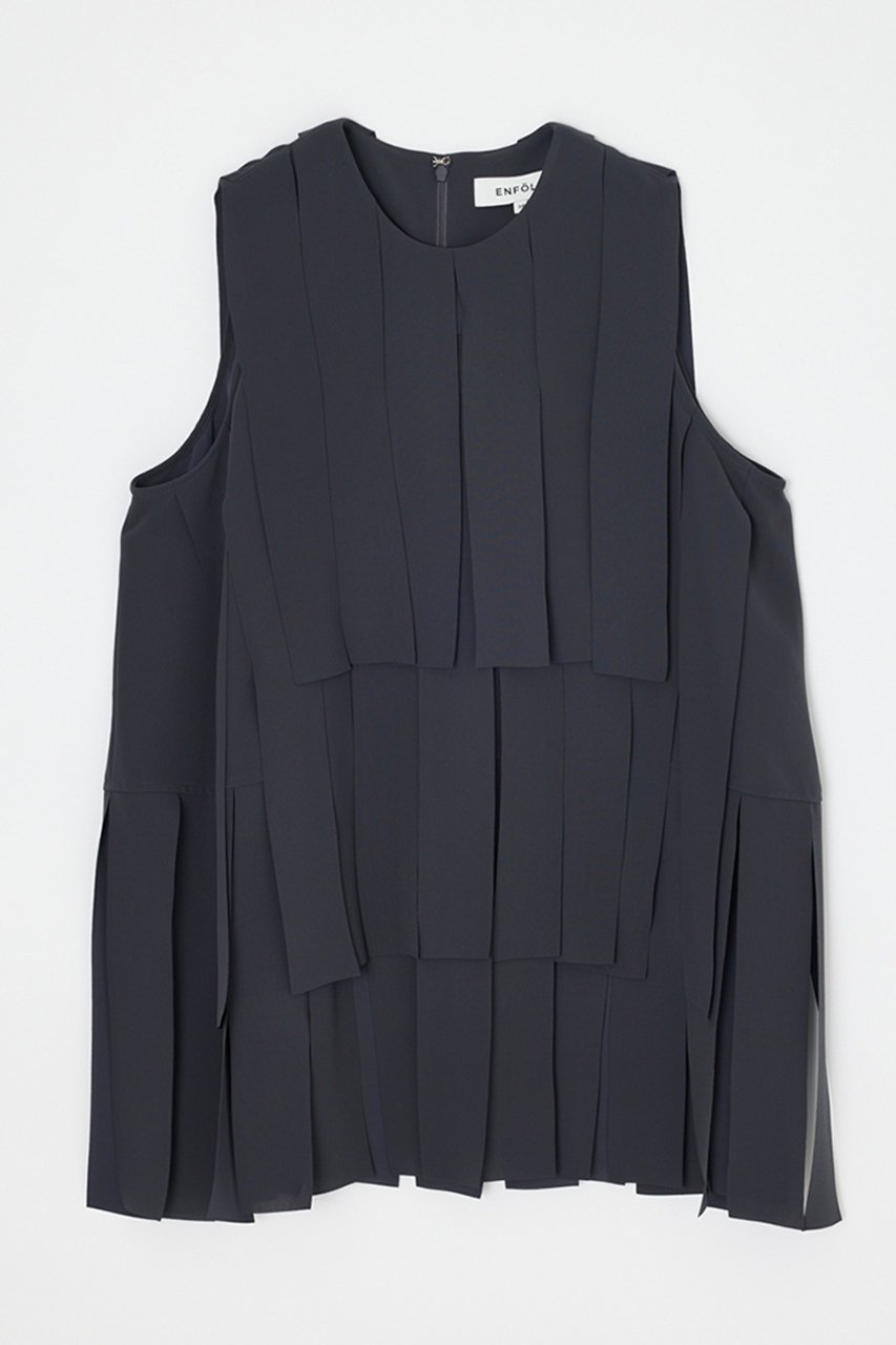 【エンフォルド/ENFOLD】の【5/1 12:00販売開始】SHREDDER TANK-TOP インテリア・キッズ・メンズ・レディースファッション・服の通販 founy(ファニー) 　ファッション　Fashion　レディースファッション　Fashion for Women　トップス・カットソー　Cut & Sew Tops　キャミソール&ノースリーブ　Camisoles & Sleeveless Tops　シャツ・ブラウス・オフィスカジュアル　Elegant Blouses & Button-Ups　おすすめ　Recommended / Our Picks　ストレッチ　Stretch, Stretchy Fabric　セットアップ　Set-Up, Coordinated Outfit　ノースリーブ　Sleeveless, No-Sleeve　フォルム　Silhouette, Form　エレガント 上品　Elegant　今季　This Season, Current Season　新作・新入荷　New Arrivals / New In　ダークグレー|ID: prp329100004963291 ipo3291000000037233642