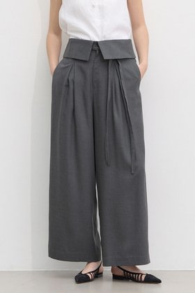 【マルティニーク/martinique】 ウエスト折り返しワイドパンツ人気、トレンドファッション・服の通販 founy(ファニー) ファッション Fashion レディースファッション Fashion for Women パンツ Pants & Trousers おすすめ Recommended / Our Picks シャーリング Shirring, Ruched フロント Front, Front Design リボン Ribbon, Bow リラックス Relax, Relaxed Fit ワイド Wide, Wide Fit 夏 Summer 新作・新入荷 New Arrivals / New In |ID:prp329100004963295