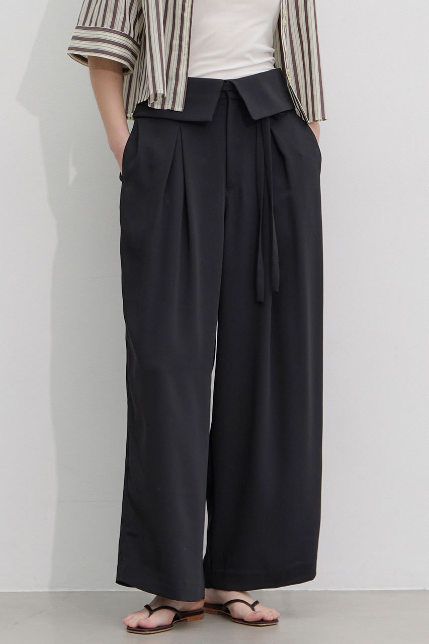 【マルティニーク/martinique】のウエスト折り返しワイドパンツ 人気、トレンドファッション・服の通販 founy(ファニー) 　ファッション　Fashion　レディースファッション　Fashion for Women　パンツ　Pants & Trousers　おすすめ　Recommended / Our Picks　シャーリング　Shirring, Ruched　フロント　Front, Front Design　リボン　Ribbon, Bow　リラックス　Relax, Relaxed Fit　ワイド　Wide, Wide Fit　夏　Summer　新作・新入荷　New Arrivals / New In　other-2|ID: prp329100004963295 ipo3291000000037233671