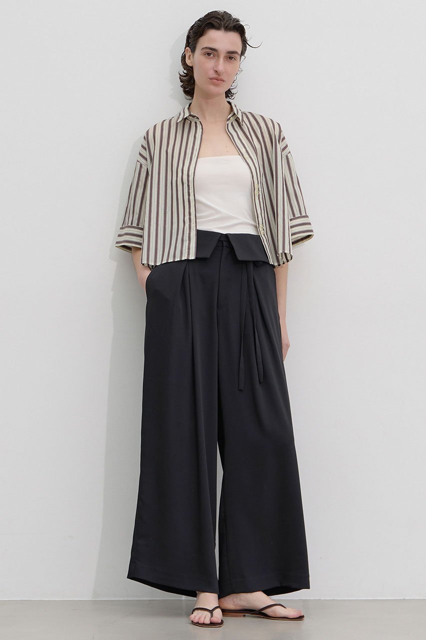 【マルティニーク/martinique】のウエスト折り返しワイドパンツ 人気、トレンドファッション・服の通販 founy(ファニー) 　ファッション　Fashion　レディースファッション　Fashion for Women　パンツ　Pants & Trousers　おすすめ　Recommended / Our Picks　シャーリング　Shirring, Ruched　フロント　Front, Front Design　リボン　Ribbon, Bow　リラックス　Relax, Relaxed Fit　ワイド　Wide, Wide Fit　夏　Summer　新作・新入荷　New Arrivals / New In　other-4|ID: prp329100004963295 ipo3291000000037233673