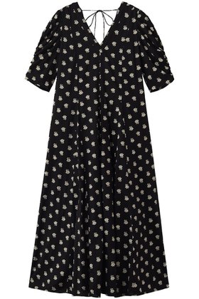 【ヌキテパ/NE QUITTEZ PAS】 Cotton Dobby Stripe Anemone Print ギャザースリーブドレス大人の最旬トレンドファッション＆コーディネート founy(ファウニー) ファッション Fashion レディースファッション Fashion for Women ワンピース Dresses フォーマル・パーティードレス・結婚式用ドレス Elegant & Casual Dresses チュニック Tunic Tops & Dresses スリーブ Sleeve, Long Sleeve / Short Sleeve チュニック Tunic, Long Top ドレス Dress, One-Piece フェミニン Feminine, Girly プリント Print, Printed Pattern リボン Ribbon, Bow ロング Long, Long-Length 新作・新入荷 New Arrivals / New In |ID:prp329100004963301