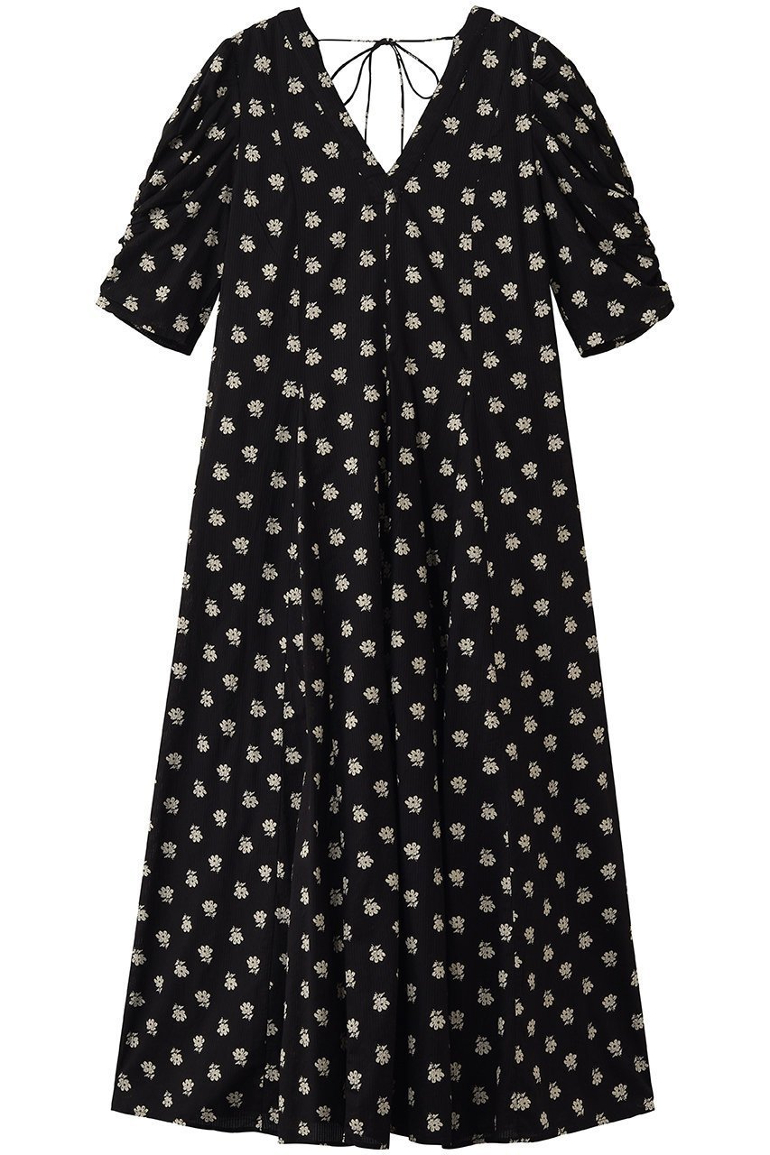 【ヌキテパ/NE QUITTEZ PAS】のCotton Dobby Stripe Anemone Print ギャザースリーブドレス 大人の最旬トレンドファッション＆コーディネート founy(ファウニー) 　ファッション　Fashion　レディースファッション　Fashion for Women　ワンピース　Dresses　フォーマル・パーティードレス・結婚式用ドレス　Elegant & Casual Dresses　チュニック　Tunic Tops & Dresses　スリーブ　Sleeve, Long Sleeve / Short Sleeve　チュニック　Tunic, Long Top　ドレス　Dress, One-Piece　フェミニン　Feminine, Girly　プリント　Print, Printed Pattern　リボン　Ribbon, Bow　ロング　Long, Long-Length　新作・新入荷　New Arrivals / New In　 other-1|ID: prp329100004963301 ipo3291000000037233720