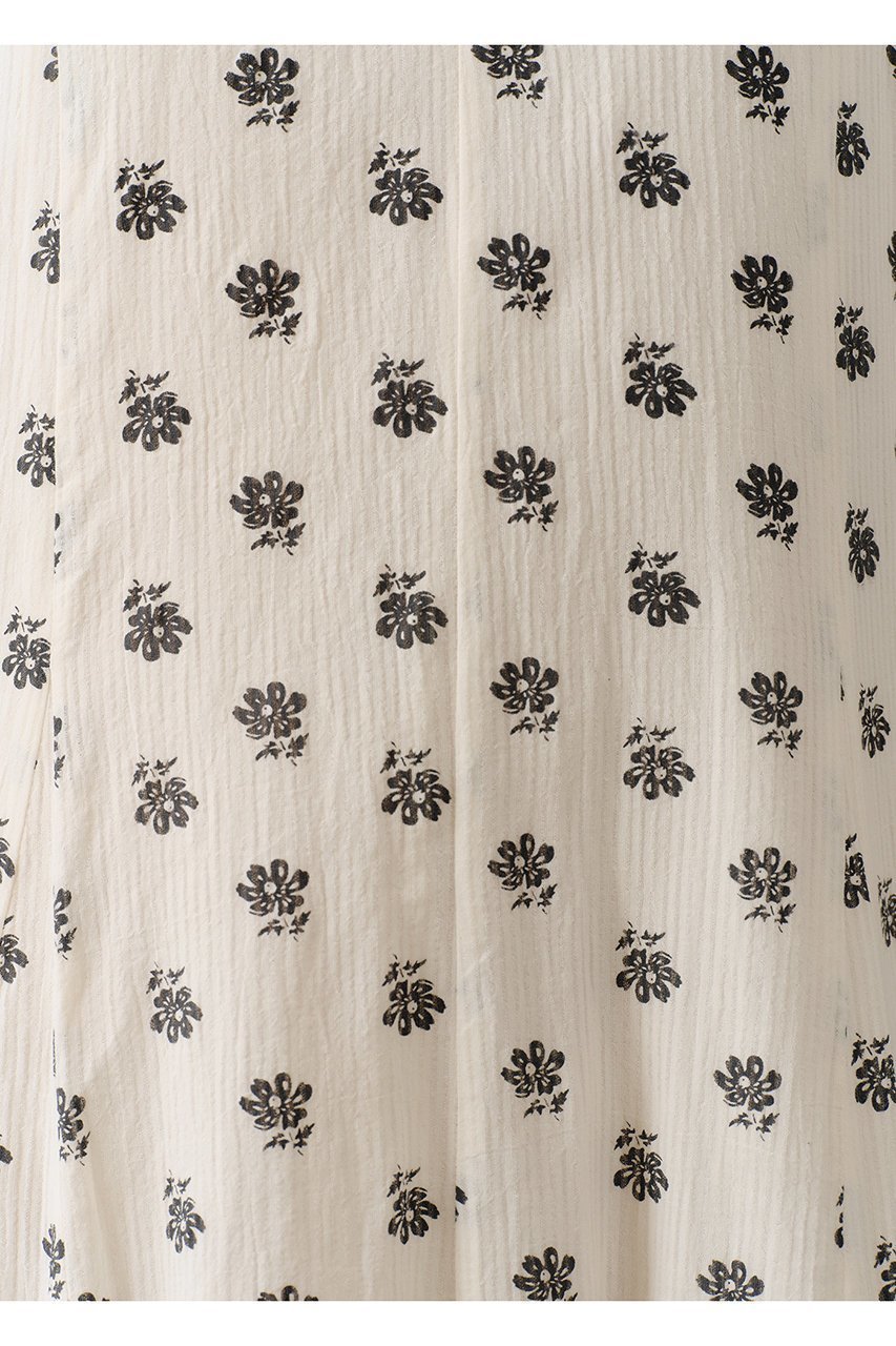 【ヌキテパ/NE QUITTEZ PAS】のCotton Dobby Stripe Anemone Print ギャザースリーブドレス 大人の最旬トレンドファッション＆コーディネート founy(ファウニー) 　ファッション　Fashion　レディースファッション　Fashion for Women　ワンピース　Dresses　フォーマル・パーティードレス・結婚式用ドレス　Elegant & Casual Dresses　チュニック　Tunic Tops & Dresses　スリーブ　Sleeve, Long Sleeve / Short Sleeve　チュニック　Tunic, Long Top　ドレス　Dress, One-Piece　フェミニン　Feminine, Girly　プリント　Print, Printed Pattern　リボン　Ribbon, Bow　ロング　Long, Long-Length　新作・新入荷　New Arrivals / New In　other-8|ID: prp329100004963301 ipo3291000000037233729