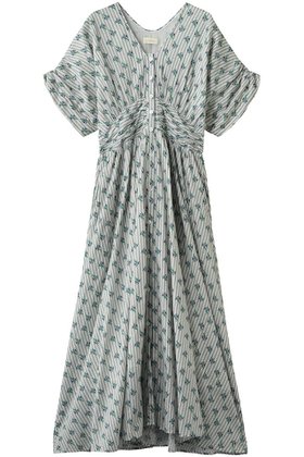 【ヌキテパ/NE QUITTEZ PAS】 Cotton Jacquard Stripe Small Flower Print ウエスト ギャザー ドレス大人の最旬トレンドファッション＆コーディネート founy(ファウニー) ファッション Fashion レディースファッション Fashion for Women ワンピース Dresses フォーマル・パーティードレス・結婚式用ドレス Elegant & Casual Dresses チュニック Tunic Tops & Dresses エアリー Airy Texture ギャザー Gathered, Ruffled サンダル Sandals, Summer Shoes ジャカード／ジャガード Jacquard, Woven Pattern スニーカー Sneakers, Trainers チュニック Tunic, Long Top ドレス Dress, One-Piece フラワー Flower, Floral プリント Print, Printed Pattern リゾート Resort, Vacation Style ロング Long, Long-Length 新作・新入荷 New Arrivals / New In |ID:prp329100004963302