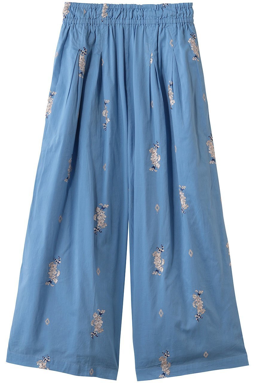 【ヌキテパ/NE QUITTEZ PAS】のCotton Voile Jasmine Embroidery ギャザーパンツ インテリア・キッズ・メンズ・レディースファッション・服の通販 founy(ファニー) 　ファッション　Fashion　レディースファッション　Fashion for Women　パンツ　Pants & Trousers　ギャザー　Gathered, Ruffled　リゾート　Resort, Vacation Style　リラックス　Relax, Relaxed Fit　ワイド　Wide, Wide Fit　夏　Summer　新作・新入荷　New Arrivals / New In　ブルー|ID: prp329100004963303 ipo3291000000037233738