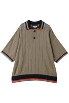 【メゾンスペシャル/MAISON SPECIAL】の【UNISEX】レイヤードライン衿 ジオメトリックニットポロS/S BGE(ベージュ)|ID: prp329100004963304 ipo3291000000037233747