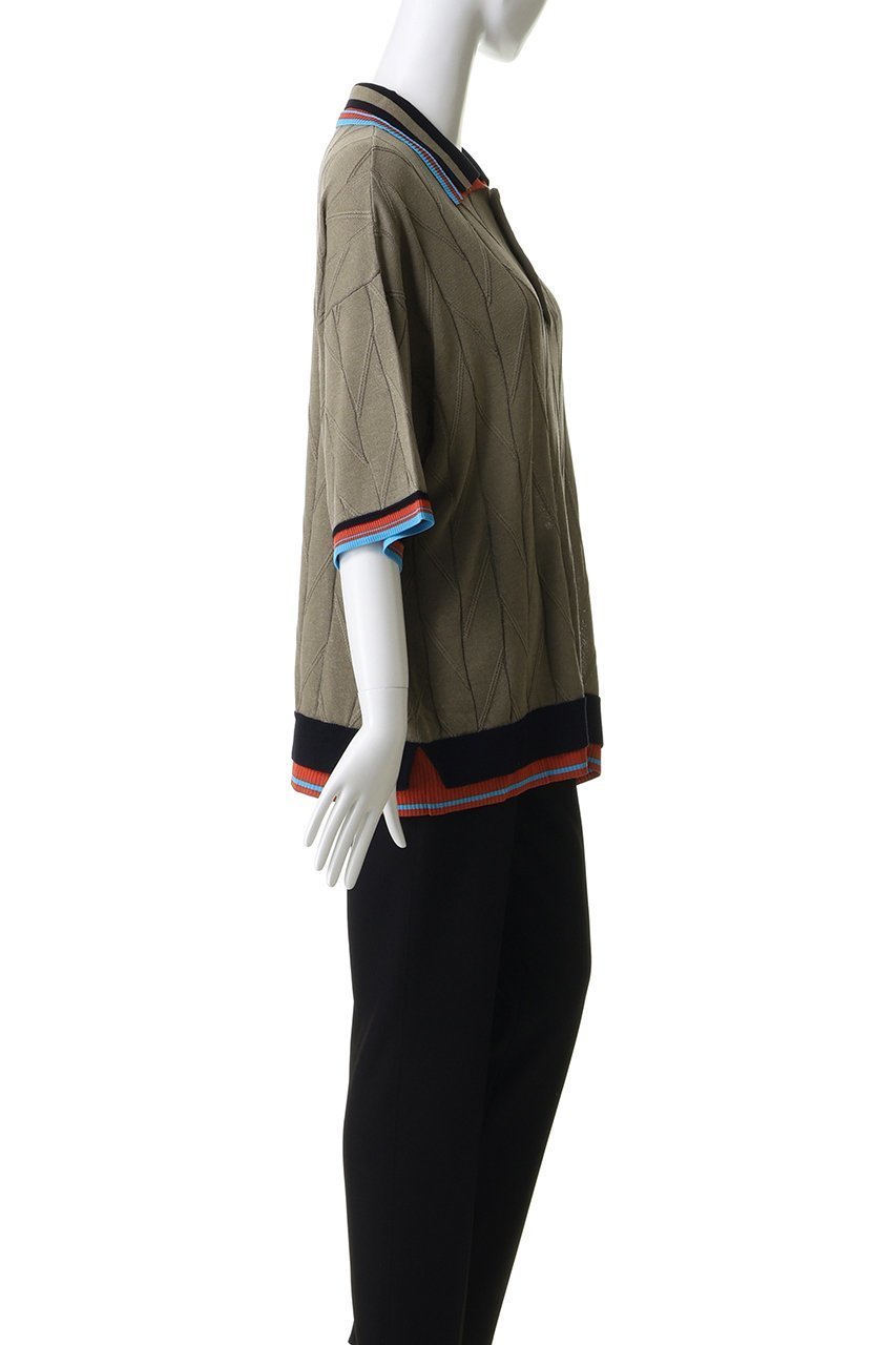 【メゾンスペシャル/MAISON SPECIAL】の【UNISEX】レイヤードライン衿 ジオメトリックニットポロS/S 人気、トレンドファッション・服の通販 founy(ファニー) 　ファッション　Fashion　レディースファッション　Fashion for Women　トップス・カットソー　Cut & Sew Tops　ニット　Knit Tops & Sweaters　カジュアルプルオーバー・ニットトップス　Pullovers & Knit Tops / Casual Pullovers　ユニセックス　Unisex, Genderless　シアー　Sheer, See-Through　フォルム　Silhouette, Form　リネン　Linen, Linen Fabric　夏　Summer　新作・新入荷　New Arrivals / New In　S/S・春夏　SS, Spring/Summer, Warm Season　other-3|ID: prp329100004963304 ipo3291000000037233749