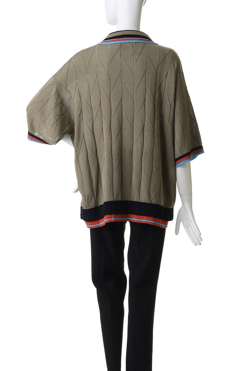 【メゾンスペシャル/MAISON SPECIAL】の【UNISEX】レイヤードライン衿 ジオメトリックニットポロS/S 人気、トレンドファッション・服の通販 founy(ファニー) 　ファッション　Fashion　レディースファッション　Fashion for Women　トップス・カットソー　Cut & Sew Tops　ニット　Knit Tops & Sweaters　カジュアルプルオーバー・ニットトップス　Pullovers & Knit Tops / Casual Pullovers　ユニセックス　Unisex, Genderless　シアー　Sheer, See-Through　フォルム　Silhouette, Form　リネン　Linen, Linen Fabric　夏　Summer　新作・新入荷　New Arrivals / New In　S/S・春夏　SS, Spring/Summer, Warm Season　other-4|ID: prp329100004963304 ipo3291000000037233750