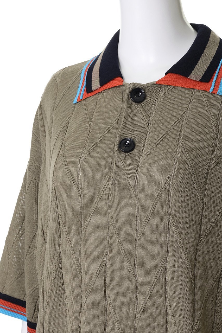 【メゾンスペシャル/MAISON SPECIAL】の【UNISEX】レイヤードライン衿 ジオメトリックニットポロS/S 人気、トレンドファッション・服の通販 founy(ファニー) 　ファッション　Fashion　レディースファッション　Fashion for Women　トップス・カットソー　Cut & Sew Tops　ニット　Knit Tops & Sweaters　カジュアルプルオーバー・ニットトップス　Pullovers & Knit Tops / Casual Pullovers　ユニセックス　Unisex, Genderless　シアー　Sheer, See-Through　フォルム　Silhouette, Form　リネン　Linen, Linen Fabric　夏　Summer　新作・新入荷　New Arrivals / New In　S/S・春夏　SS, Spring/Summer, Warm Season　other-5|ID: prp329100004963304 ipo3291000000037233751